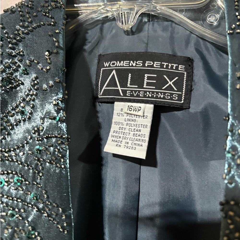 Alex Evenings Shimmering Teal Ensemble - Picture 3 of 13
